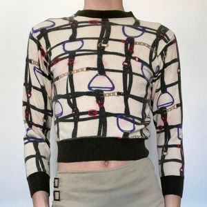 1980s celine graphic sweater